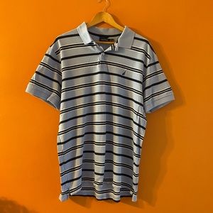 Nautica Blue Striped Polo Shirt